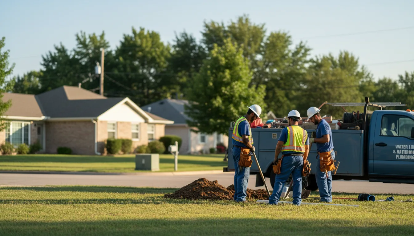 Residential water line and bathroom plumbing service in Napoleon, IN